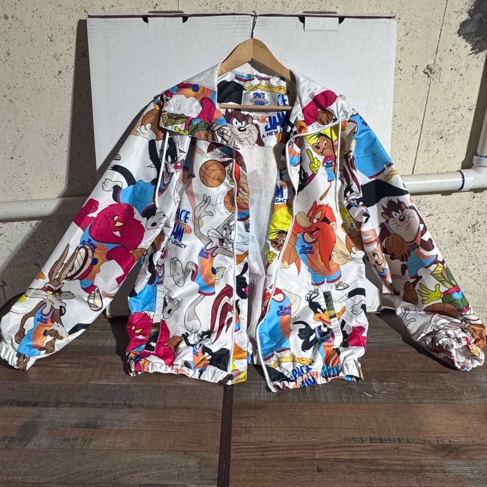 Members Only Space Jam A New Legacy Looney Tunes Windbreaker Jacket Size M